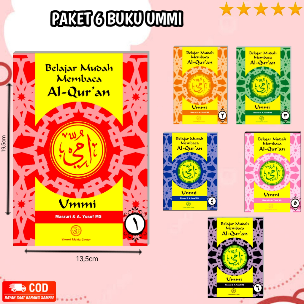 Paket 6 Buku Metode Ummi Lengkap - Jilid 1-6 Belajar Membaca Al-Qur'an / F B