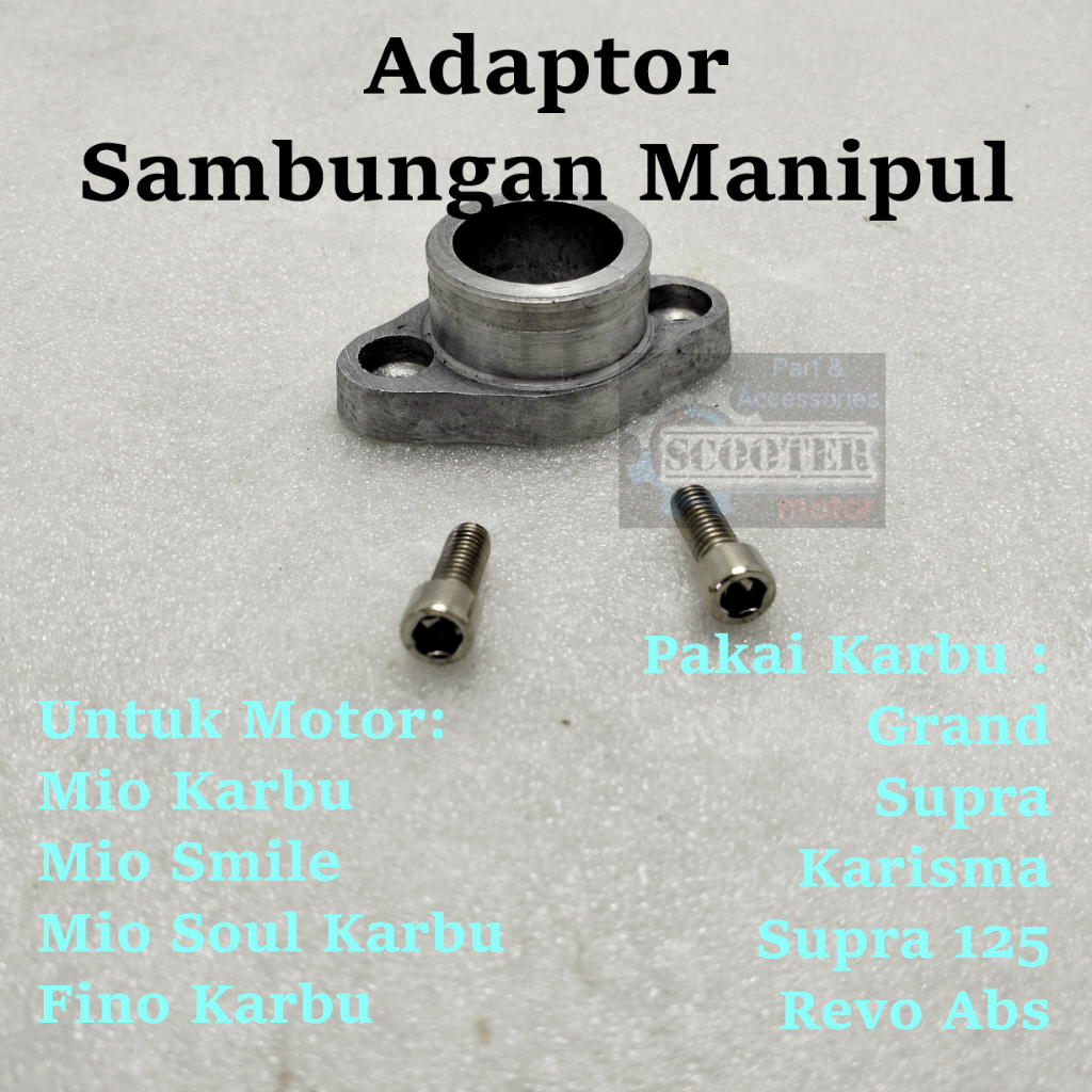 Adaptor sambungan manipul Mio Fino Soul karbu untuk pakai karburator Grand supra karisma 125 Revo ab