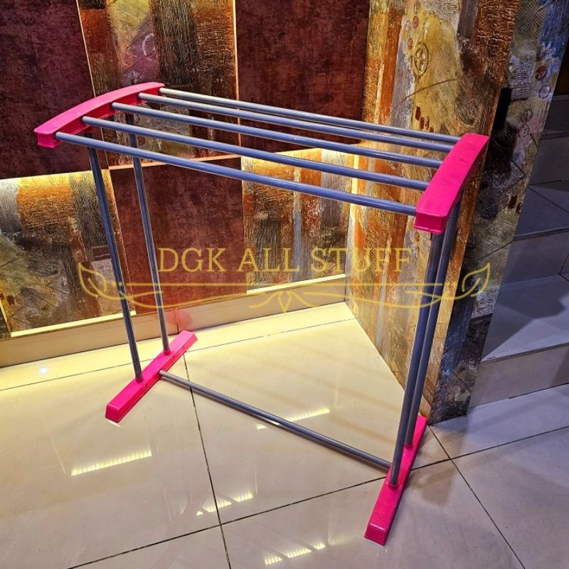 Rak Gantungan Tempat Jemuran Jemur Handuk Baju Pakaian Berdiri Stainless Besi Aluminium ANTI KARAT P