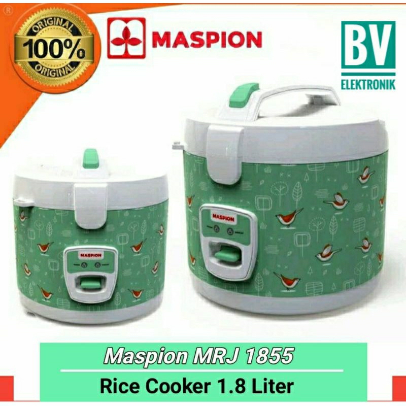 Rice cooker Maspion CRJ-1855. Magic Com Maspion 1.8 Liter. Penanak nasi 3 fungsi, Menanak, menghanga