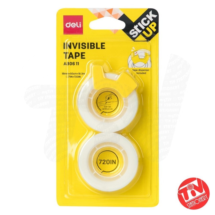 

Selotip / Isolasi Deli Invisible Tape 18 mm (+Dispenser & Refill)