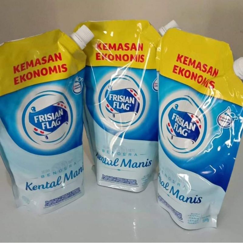 

Frisian Flag Susu Kental Manis Refill Putih Coklat SKM Pouch 545 g