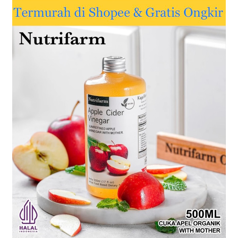 CUKA APEL ORIGINAL ORGANIK 500 ML/ APPLE CIDER VINEGAR ORGANIC/ CUKA SARI APEL/ CUKA APEL UNTUK DIET