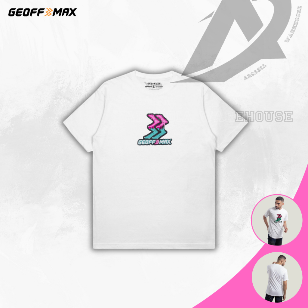 Arcadia Warehouse | Geoff Max Original - Slitzer White | T-Shirt | Kaos | Lengan Pendek | Kaos Pria 