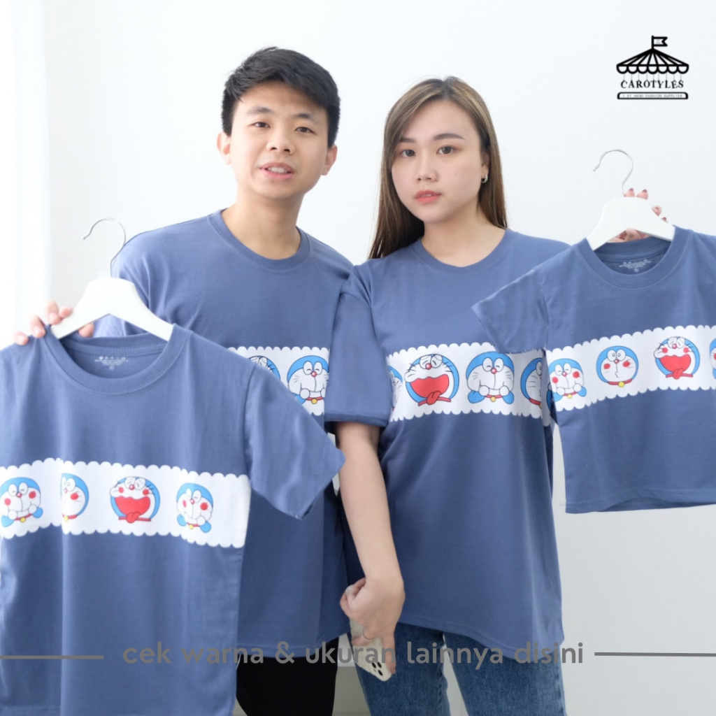 Carotyles Baju Atasan Kaos Couple Keluarga Family Wanita Anak Perempuan Laki Laki Pasangan Oversize 