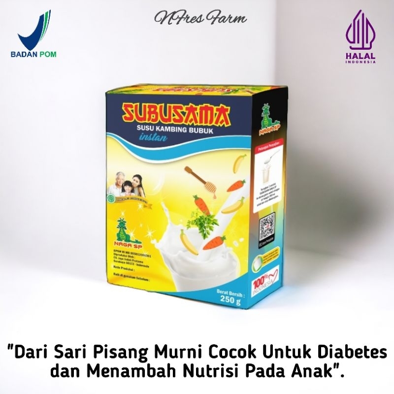 

Susu kambing etawa Naga SP 250g SUBUSAMA (Susu Buah Sayur Madu) Untuk Diabetes Minuman Sari Buah Sayur