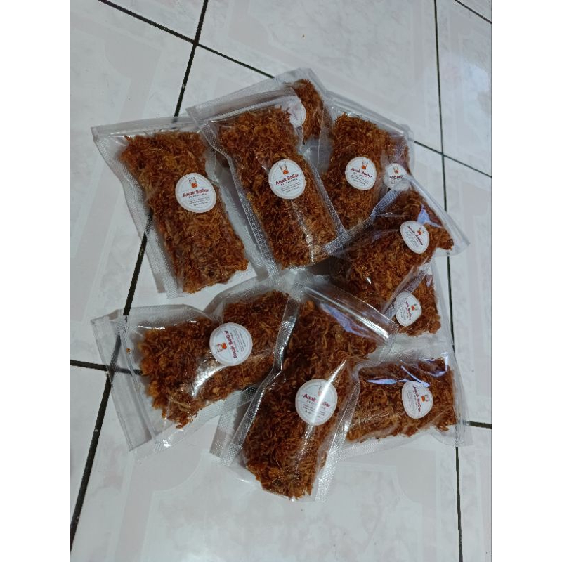

Bawang Goreng murni 100% halal, kemasan kecil isi 45gram bawang Brebes