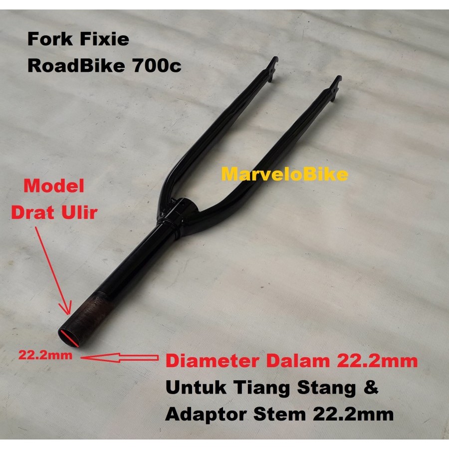 Fork Sepeda Fixie RoadBike 700c Ukuran Standar 22.2mm Besi