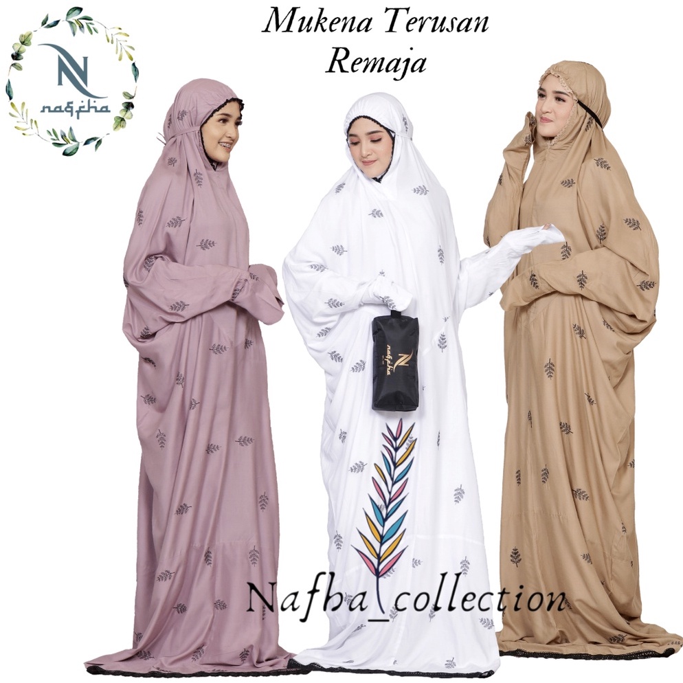 BIG Promo NAFHA  Mukena Terusan Anak Remaja Nafha Bordir Daily Tropical