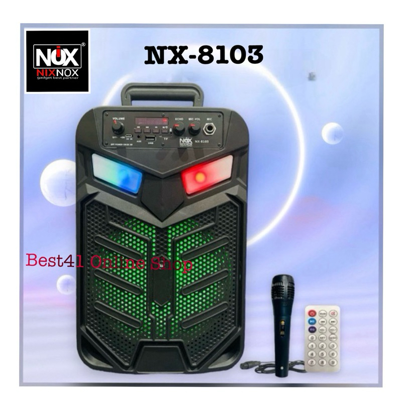 Speaker Karaoke Speaker Bluetooth Nixnox Nx-8103 Free Microphone Speaker Fullbass Speaker Bigbass