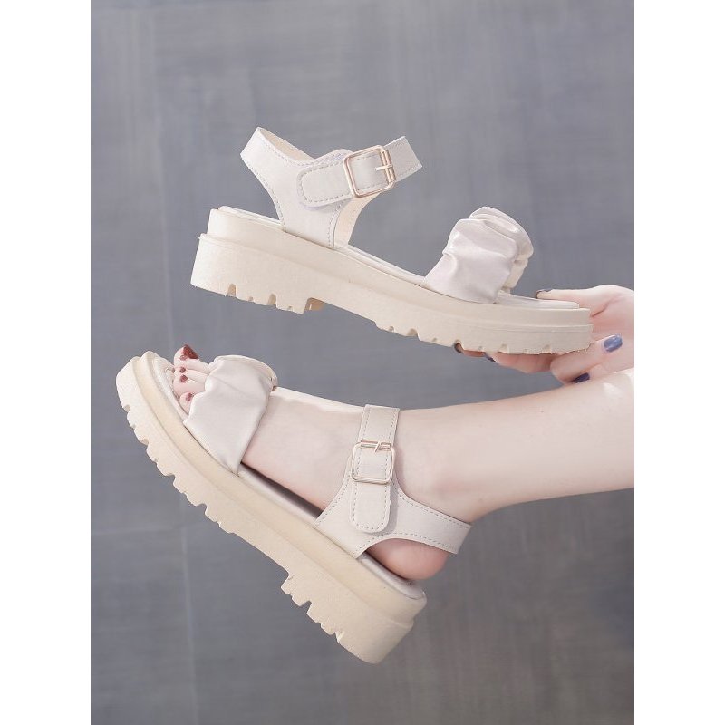 PSC Ruffle Sandal Lebaran Wanita Hak Tinggi Korea Import Series 019