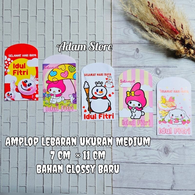 

Amplop lebaran angpao lebaran motif Sanrio Melody/Mixue Medium Isi 50-100 lembar