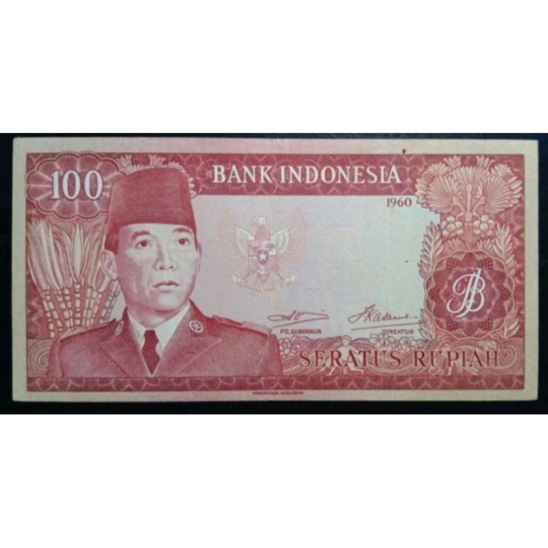 UANGKUNO 100 RUPIAH SUKARNO THN 1960