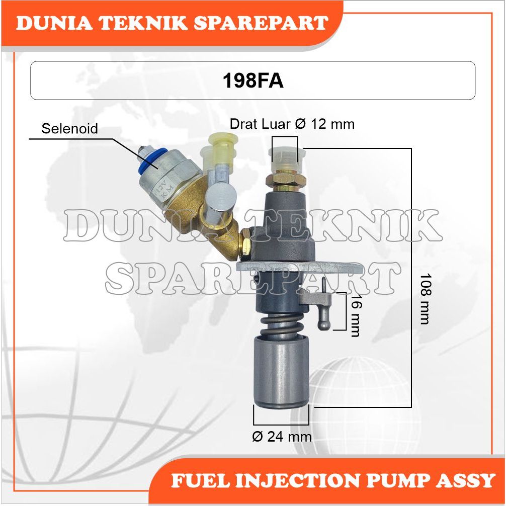 198F 198FA FIP / FUEL INJECTION PUMP ASSY / BOSCH PUMP / BOSPOM / POMPA INJEKSI / POMPA SOLAR MESIN 