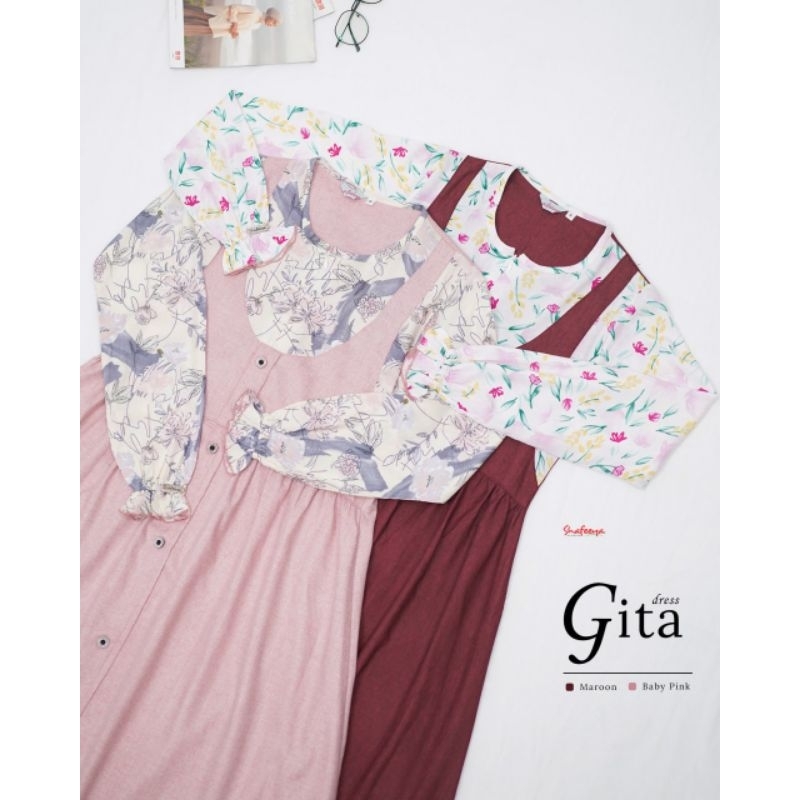 GAMIS GITA VOL 3 KATUN TOYOBO/MADINA KOMBINASI RAYON VISCOSE MOTIF- Shafeeya