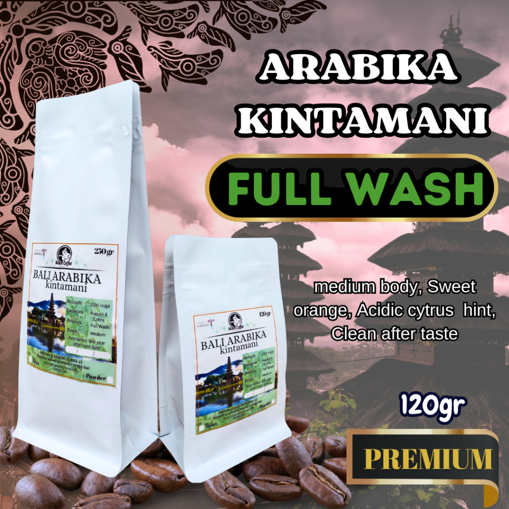 

Arabika Kintamani full wash 120gr/biji kopi arabika/roast bean/ kopi bubuk arabika kintamani