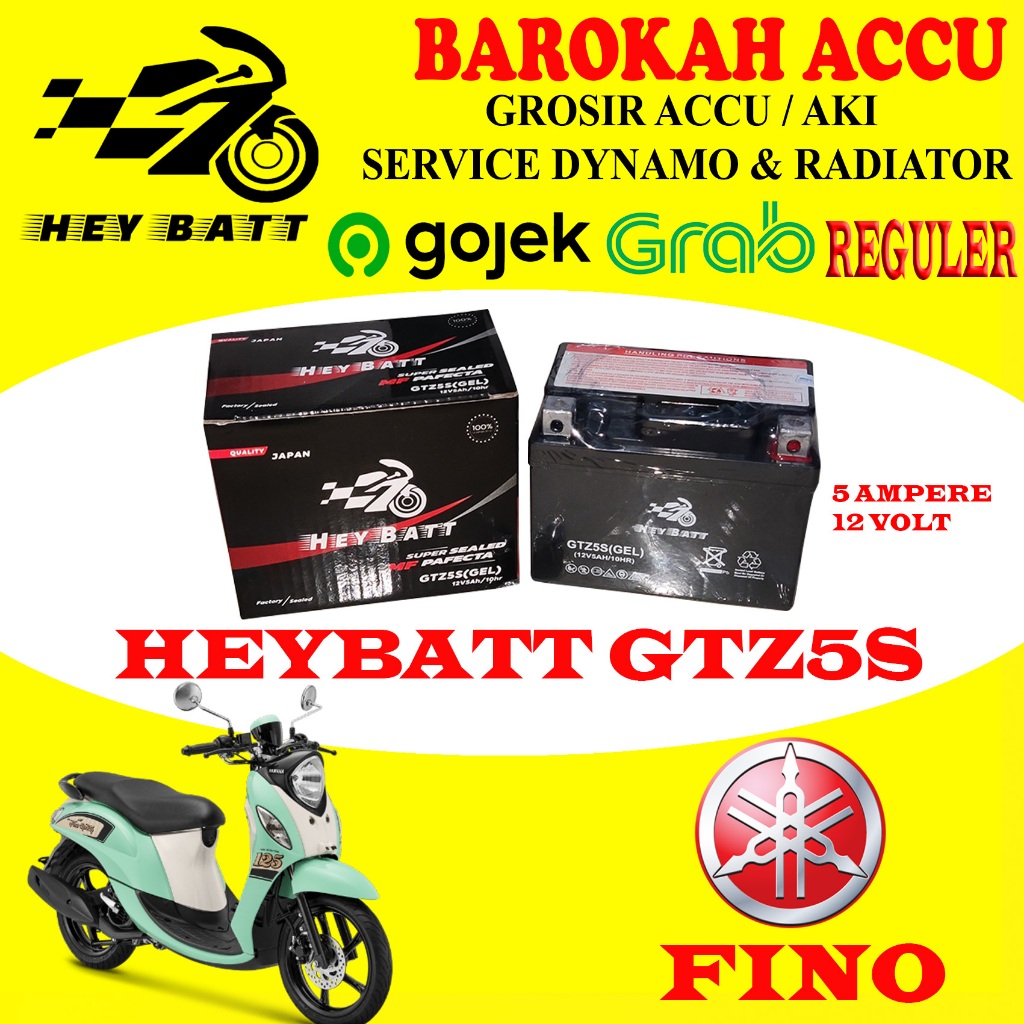 AKI MOTOR YAMAHA FINO HEYBATT GTZ5S , 5 AH