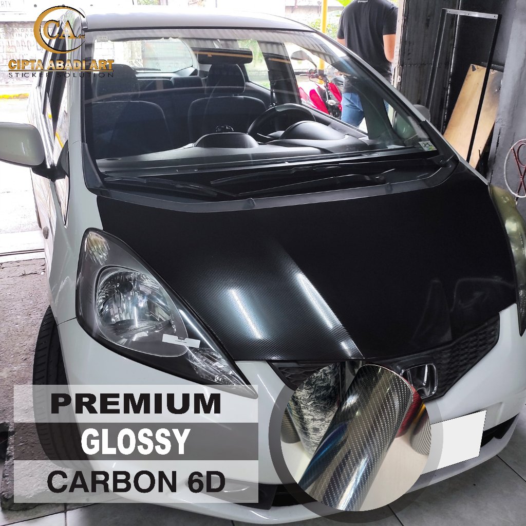 Ay00 Stiker Skotlet Mobil Carbon 6D Full Kap Mesin Jazz Ayla Brio Avanza Calya Premium Glossy