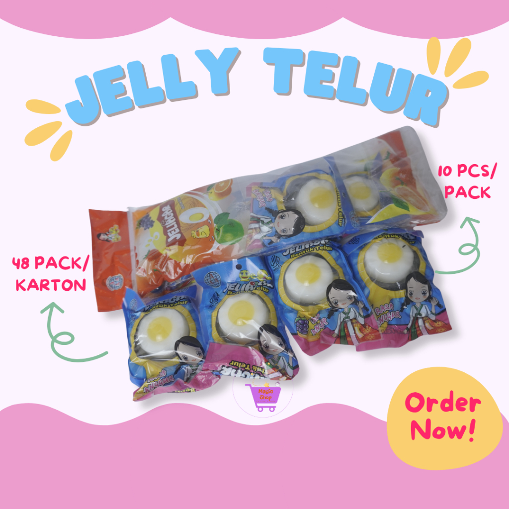 

PERMEN JELLY AGAR TELUR / JELI AGAR TELOR CEPLOK ISI 10 PCS / PERMEN LUNAK VIRAL