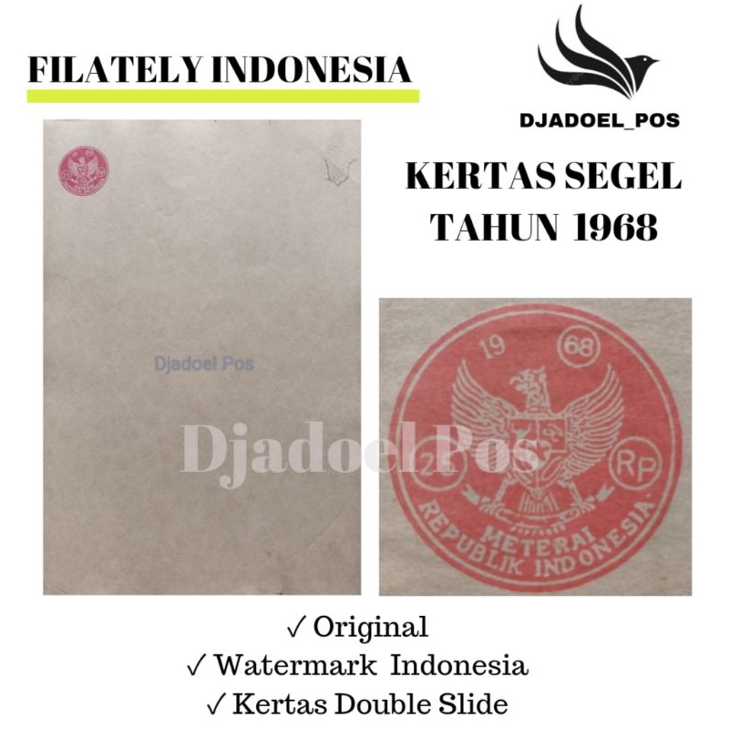 

KERTAS SEGEL TAHUN 1968 Double Asli