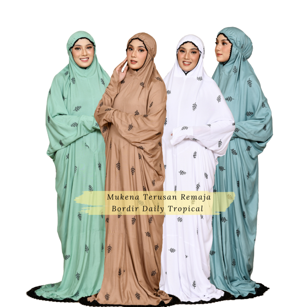 NAFHA - Mukena Terusan Anak Remaja Nafha Bordir Daily Tropical