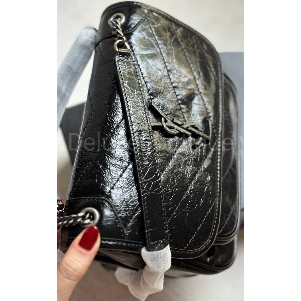 SL Niki Baby Crinkle Leather Black