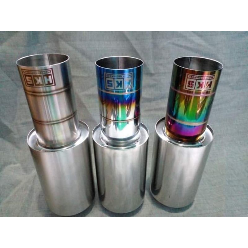 Suara bass kering Hks plong stainless knalpot mobil racing sangat cocok untuk semua tipe mobil bahan