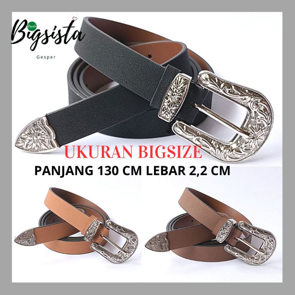 TY7 Ikat Pinggang Jumbo Wanita Belt Ukuran Panjang Gesper Cewek Oversize