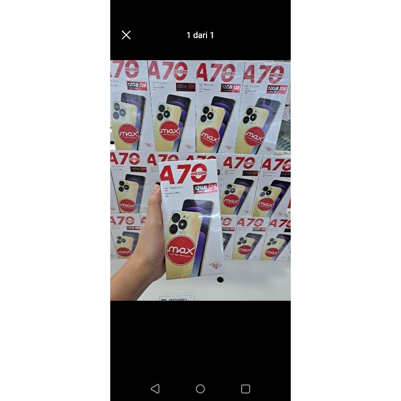 itel a70 ram 4+8 internal 128gb garansi resmi 1tahun