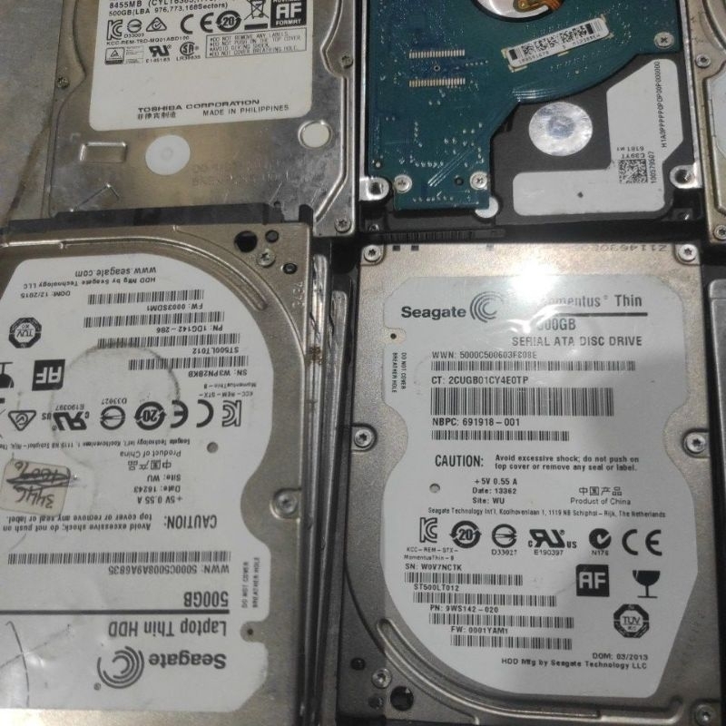 Hardisk laptop 500GB Rusak