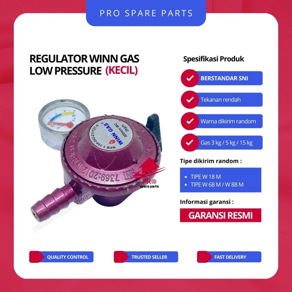 Regulator Winn Gas LP METERAN Body Kecil - Regulator Kompor Gas Elpiji Tekanan Rendah/Low Pressure