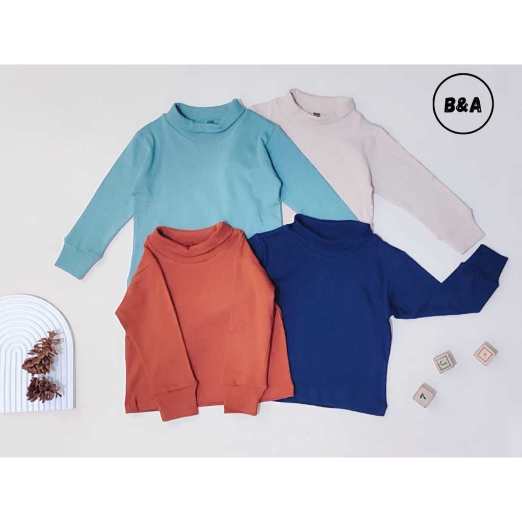 TURTLE NECK ANAK - Baju Anak Jaket Sweater Rajut Turtleneck Kids Korea Kaos Polos Anak Laki Laki Kat