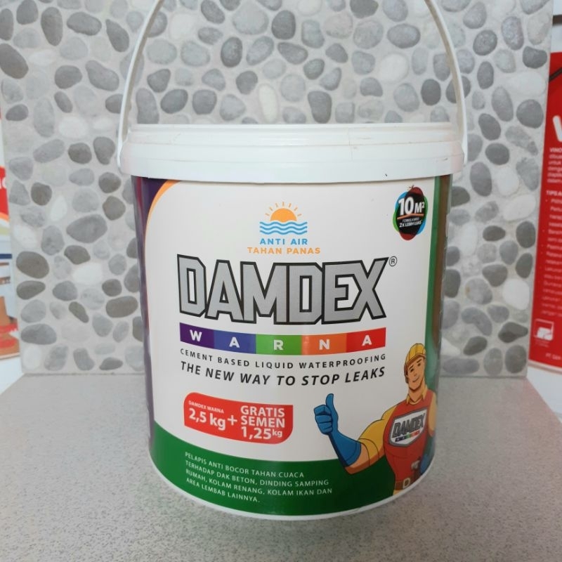 DAMDEX Warna Cat Pelapis Anti Bocor 2,5kg / Water Proofing 2,5kg Kolam Ikan Renang DLL