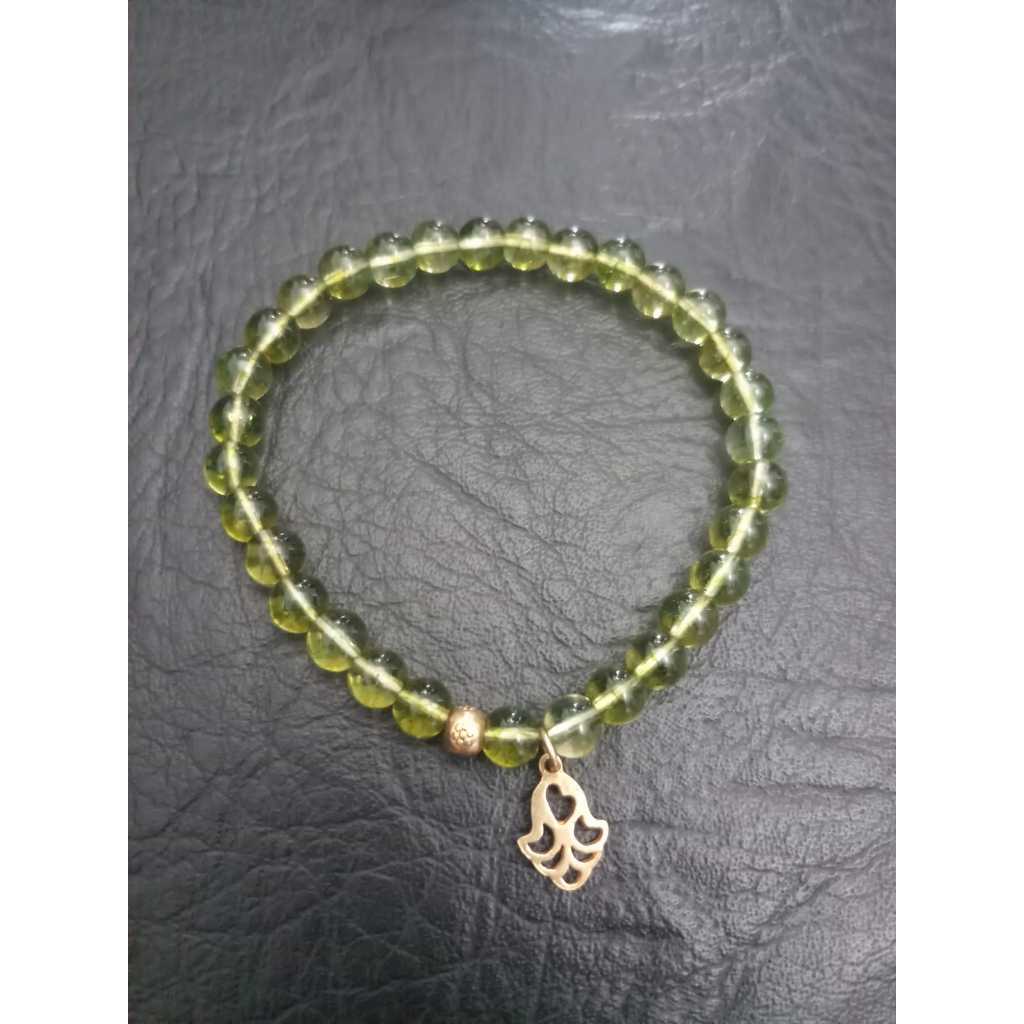 Gelang batu alam natural ruby Green Quartz hijau asli Bali gelang kesehatan unisex like new