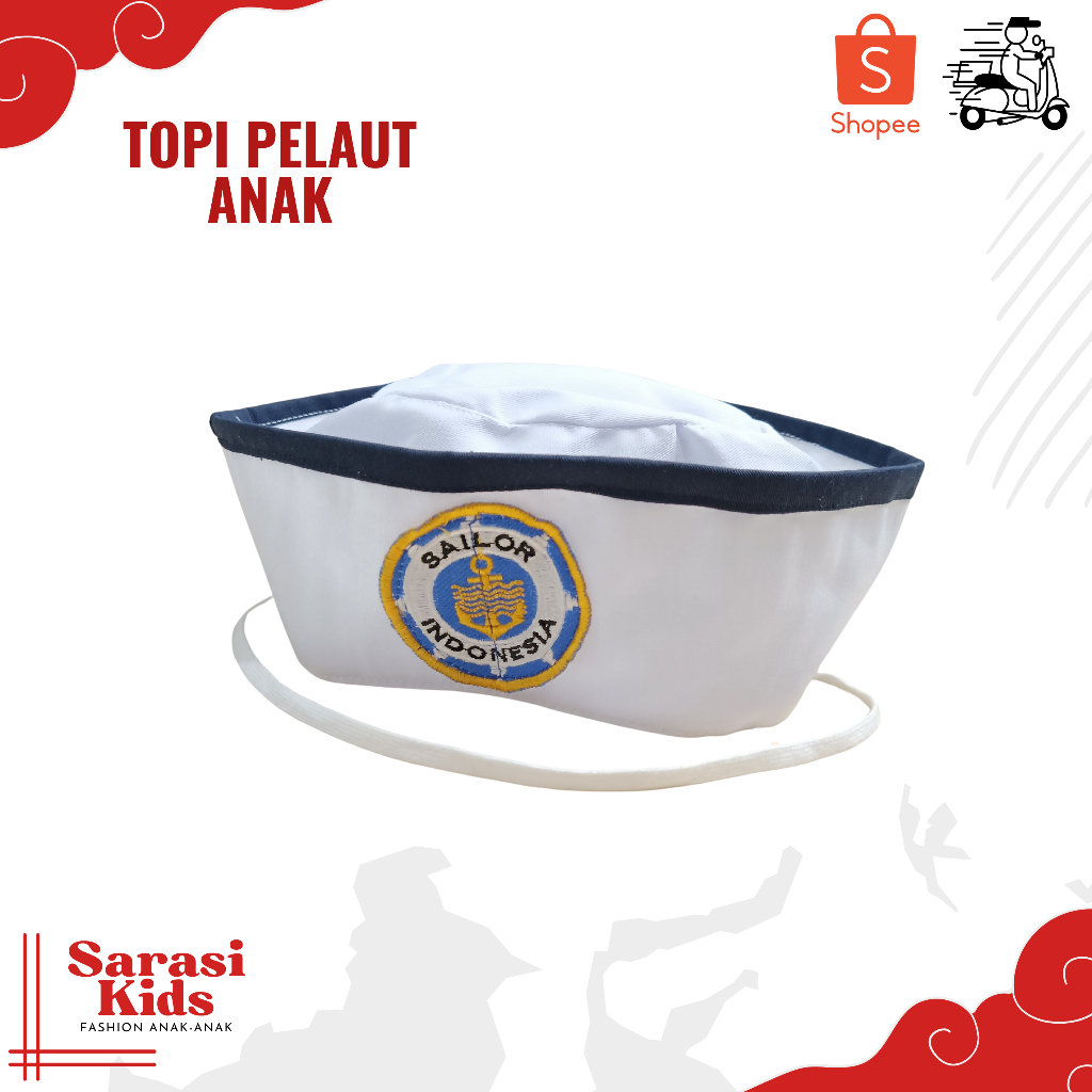 DISKON TOPI PELAUT ANAK TOPI SAILOR ANAK LAKI PEREMPUAN KOSTUM PROFESI ANAK TOPI BAJAK LAUT ATRIBUT