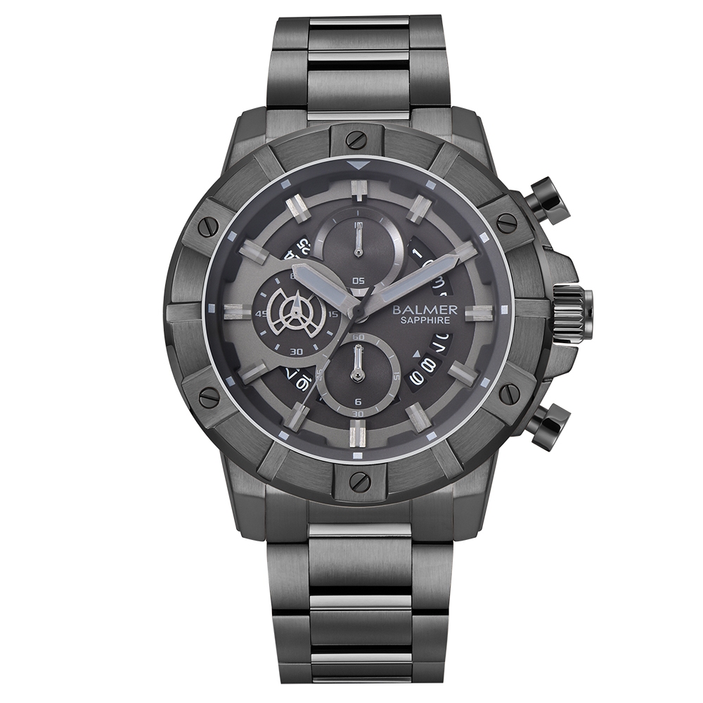 Balmer B-8813 Jam Tangan Couple All Stainless Steel Kaca Sapphire