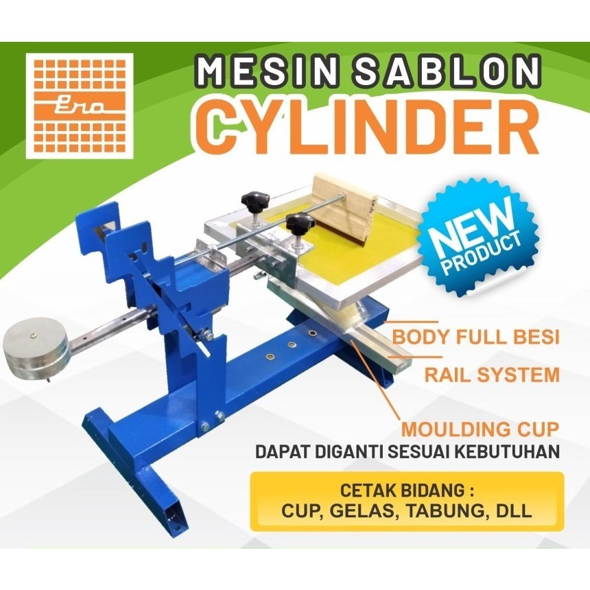 ALAT SABLON | MESIN SABLON CYLINDER CUP MANUAL