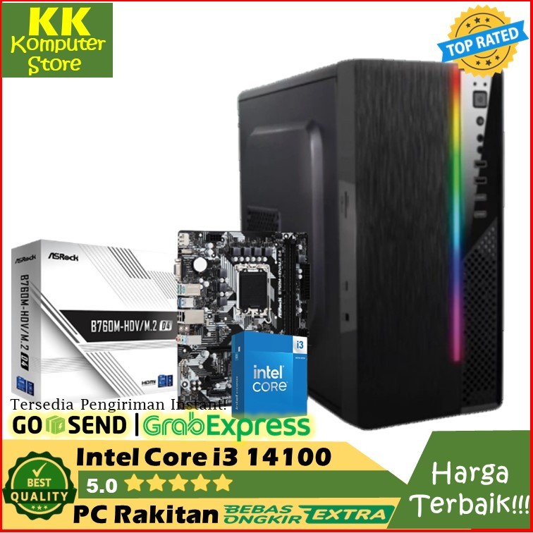 Pc Rakitan Intel Core i3 14100 Ram 16Gb Pc Kantor Office Intel Core i3