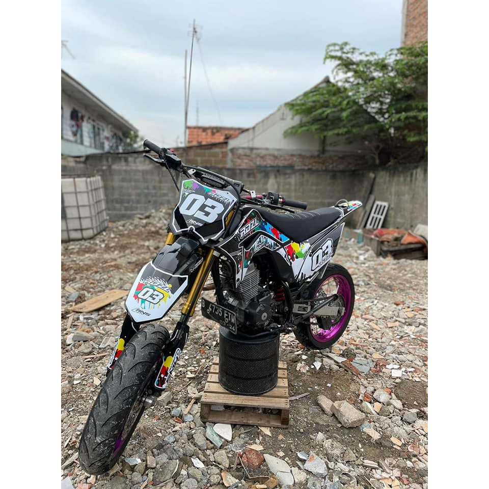 DECAL CRF 150 L FULL BODY BEBAS CUSTOM DESAIN SIMPEL KEREN DECAL KLX DECAL WR NEW