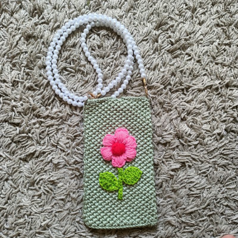 Tas rajut handmade/Sling bag rajut/tas hp rajut/handmade phonebag