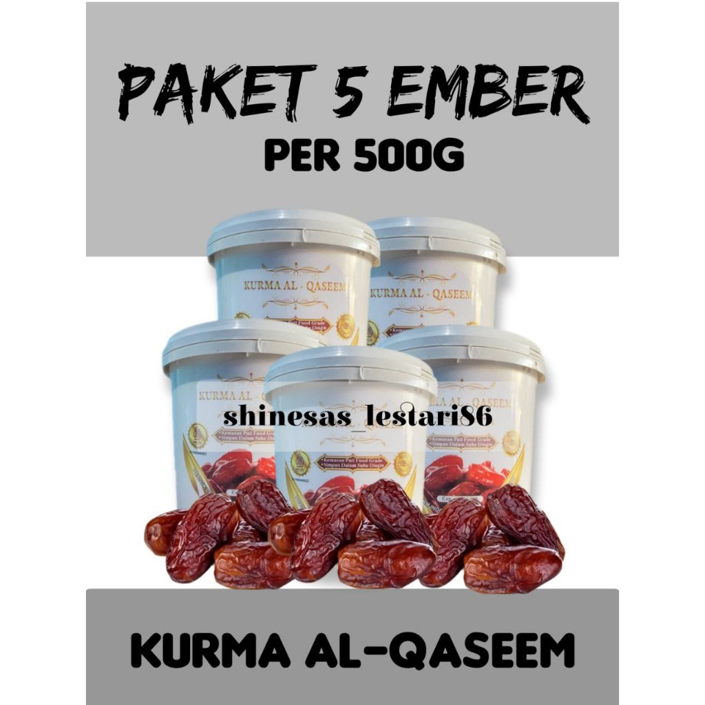 

[SL86] Jual buah Kurma(500G)- 5pcs Ember Al Qasim- Al Qaseem Premium