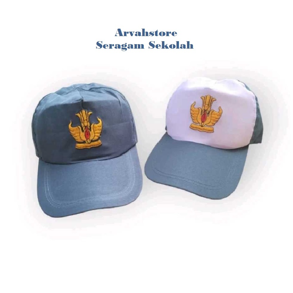 Arvahstore - Promo Topi SMA Bordir Abu Full