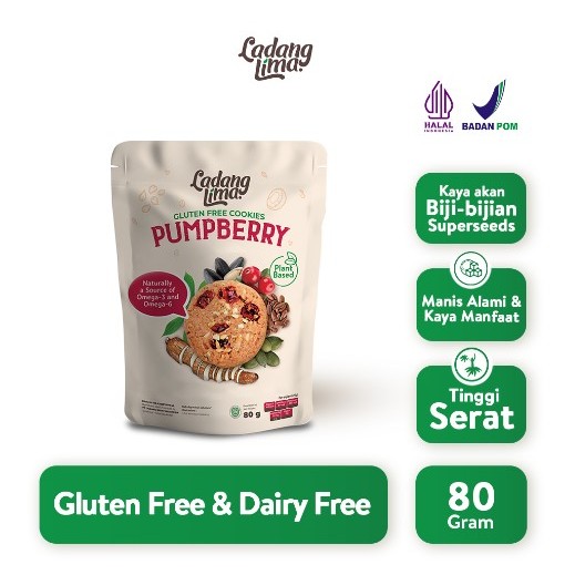 

Ladang Lima Pumpberry Mini Bites 80 gram - Cookies Gluten Free