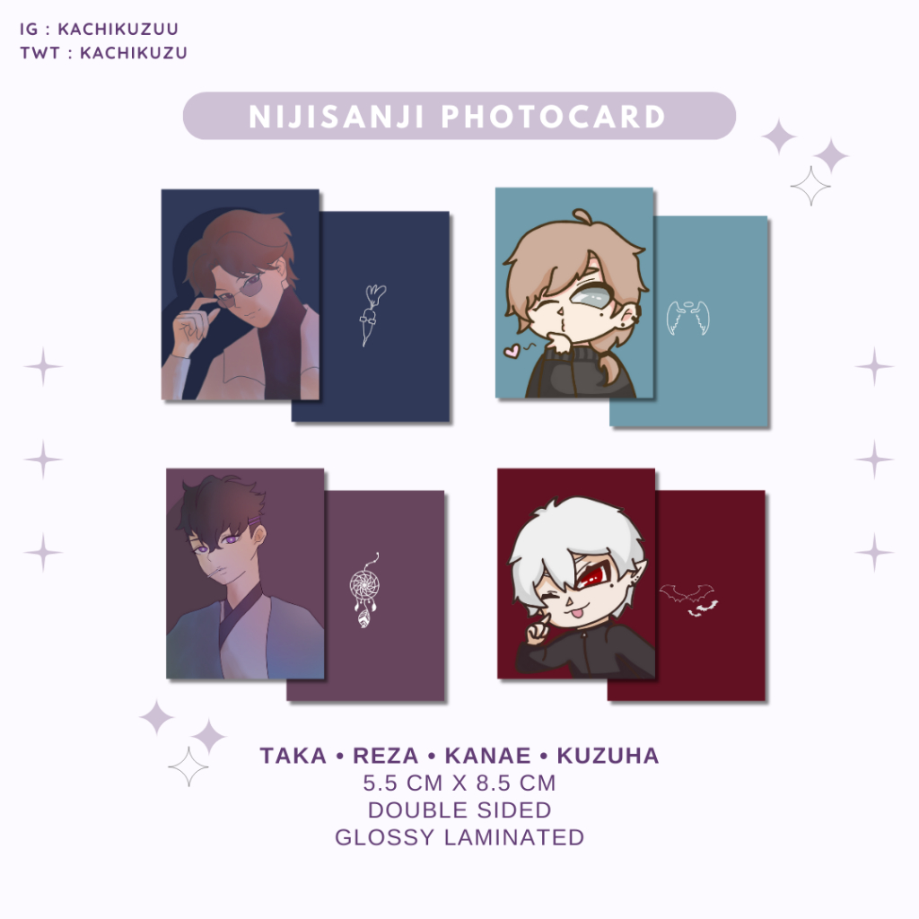 Photocard Nijisanji Ex-ID & Chronoir (Taka Radjiman, Reza Avanluna, Kanae, Kuzuha)