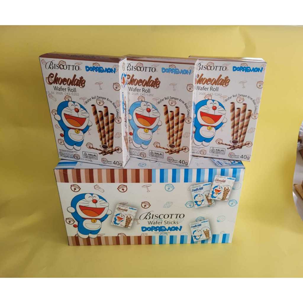 

Biscotto Doraemon chocolate wafer stick premium