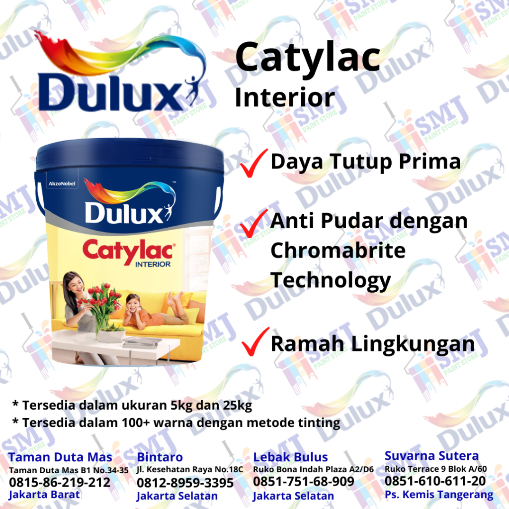 CAT DULUX CATYLAC INTERIOR WARNA TINTING 5 KG