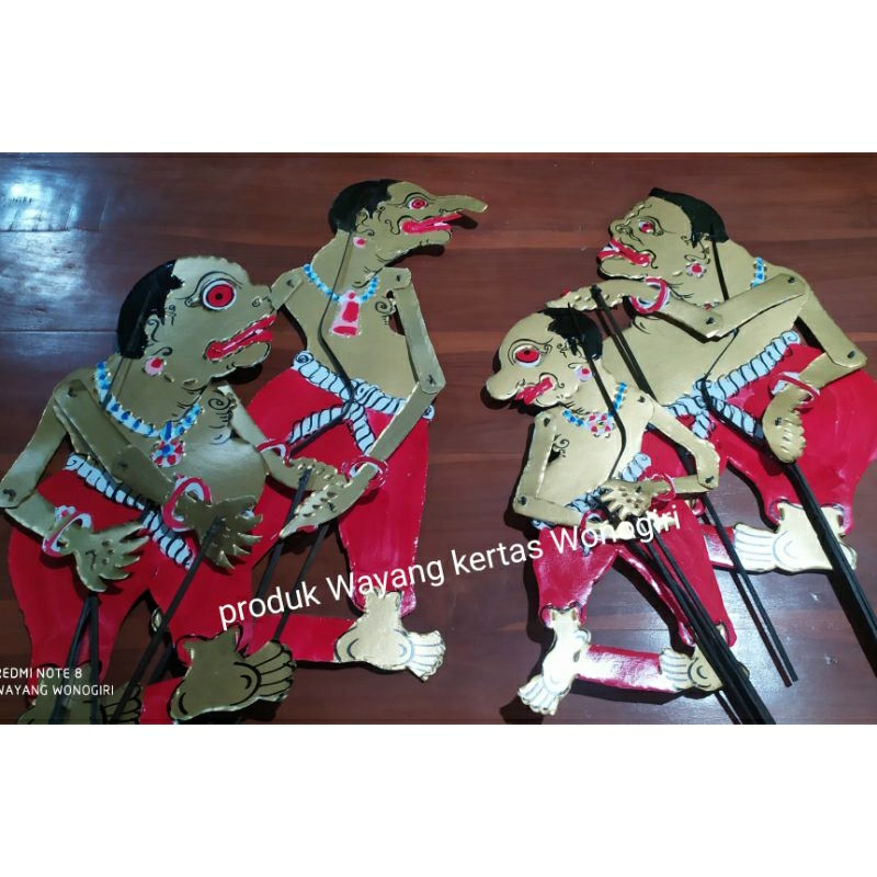 Wayang kulit kertas punakawan/ Punokawan Kolor ukuran standar pentas pedalangan