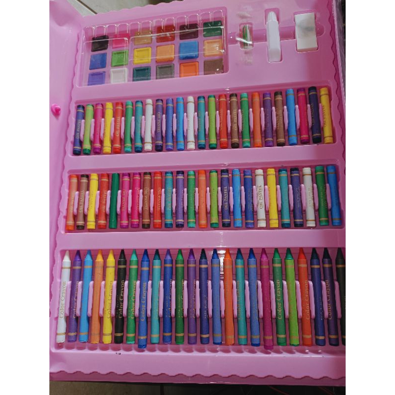 

MEGA SUPER ART ♡ Pensil Warna + Crayon Set isi 208 pcs • Peralatan Gambar Lukis Anak Mewarnai