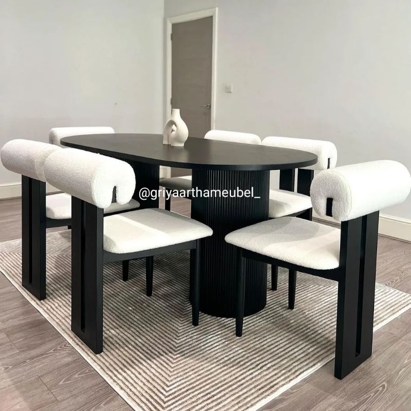 set meja makan unik kayu jati | meja makan terbaru minimalis