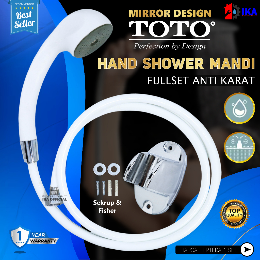 Hand Shower White model TOTO - Shower Kamar Mandi Set Selang dan Kepala Putih Hand shower mandi MODE
